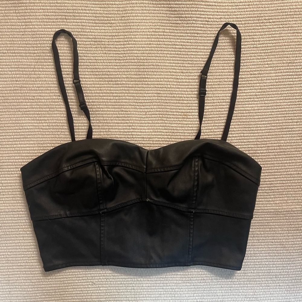 Express Size XS Leather Crop Top